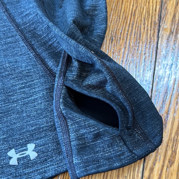 Under Armour  black/gray 3/4 zip pullover.  Thumb holes in cuffs.  Size Small. - Picture 3 of 10